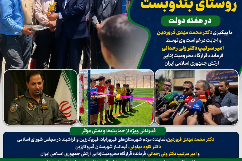 افتتاح زمین چمن مصنوعی روستای بندوبست با پیگیری دکتر فروردین